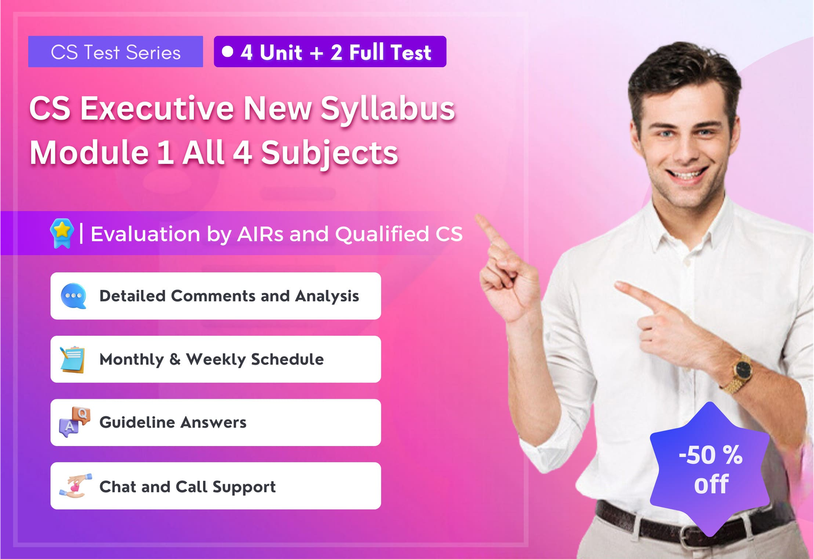 CS Executive Test Series - New Syllabus Module 1 All 4 Subjects  (4 Unit + 2 Full Syllabus Test)