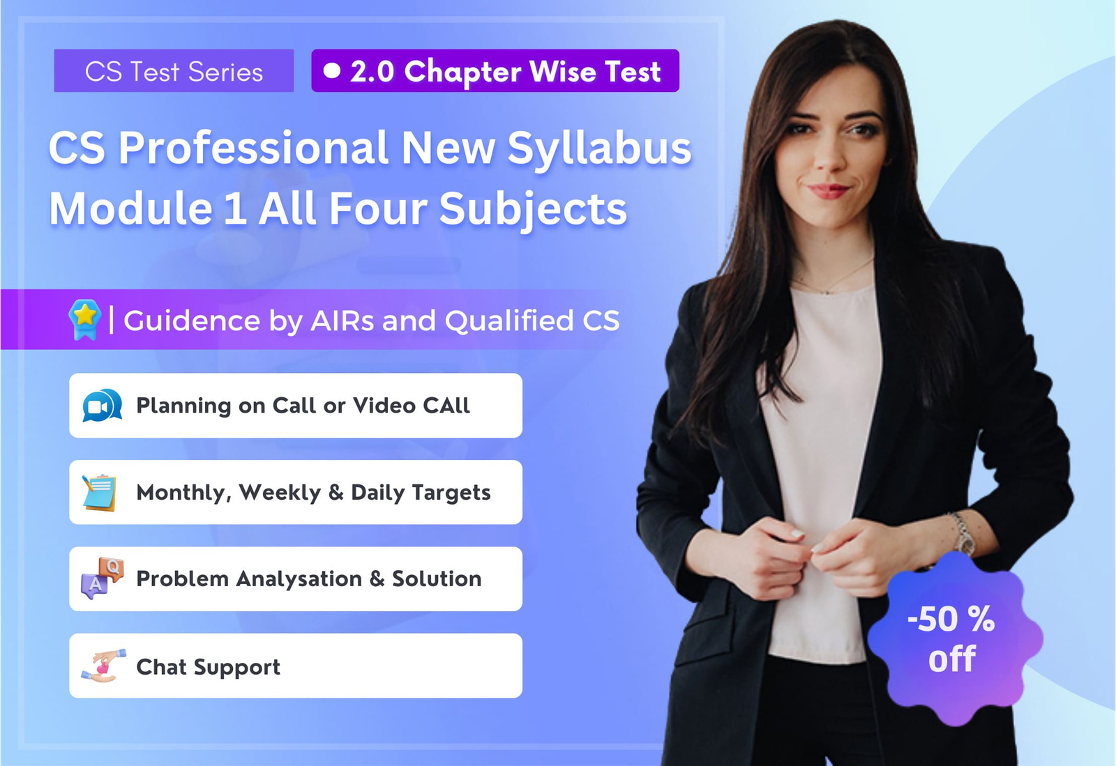 CS Professional New Syllabus Module 1 All Four Subjects 2.0 (Chapter Wise + 2 Full Syllabus Test)