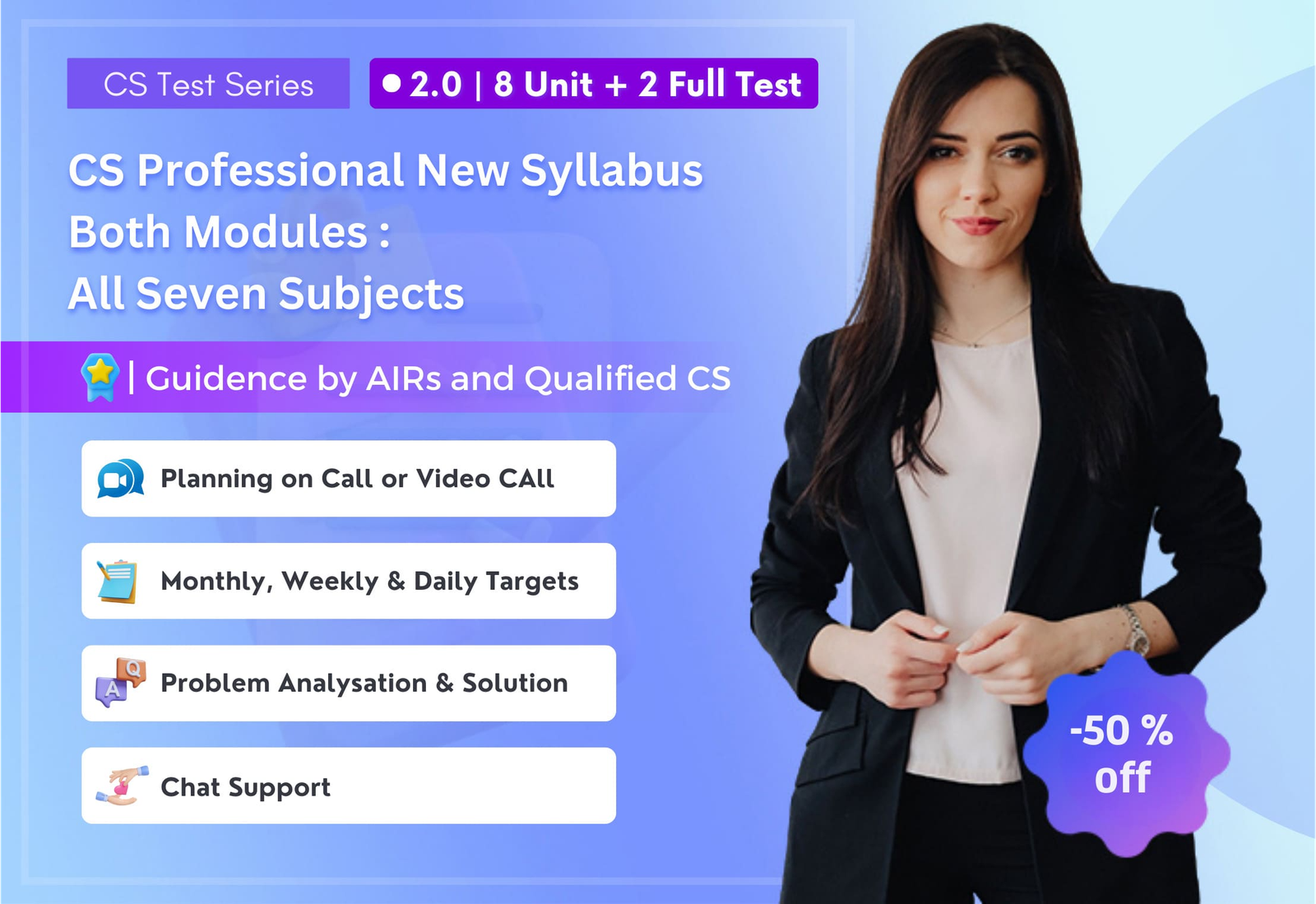 CS Professional New Syllabus Both Modules 2.0 (8 Unit + 2 Full Syllabus Test) NEW SYLLABUS