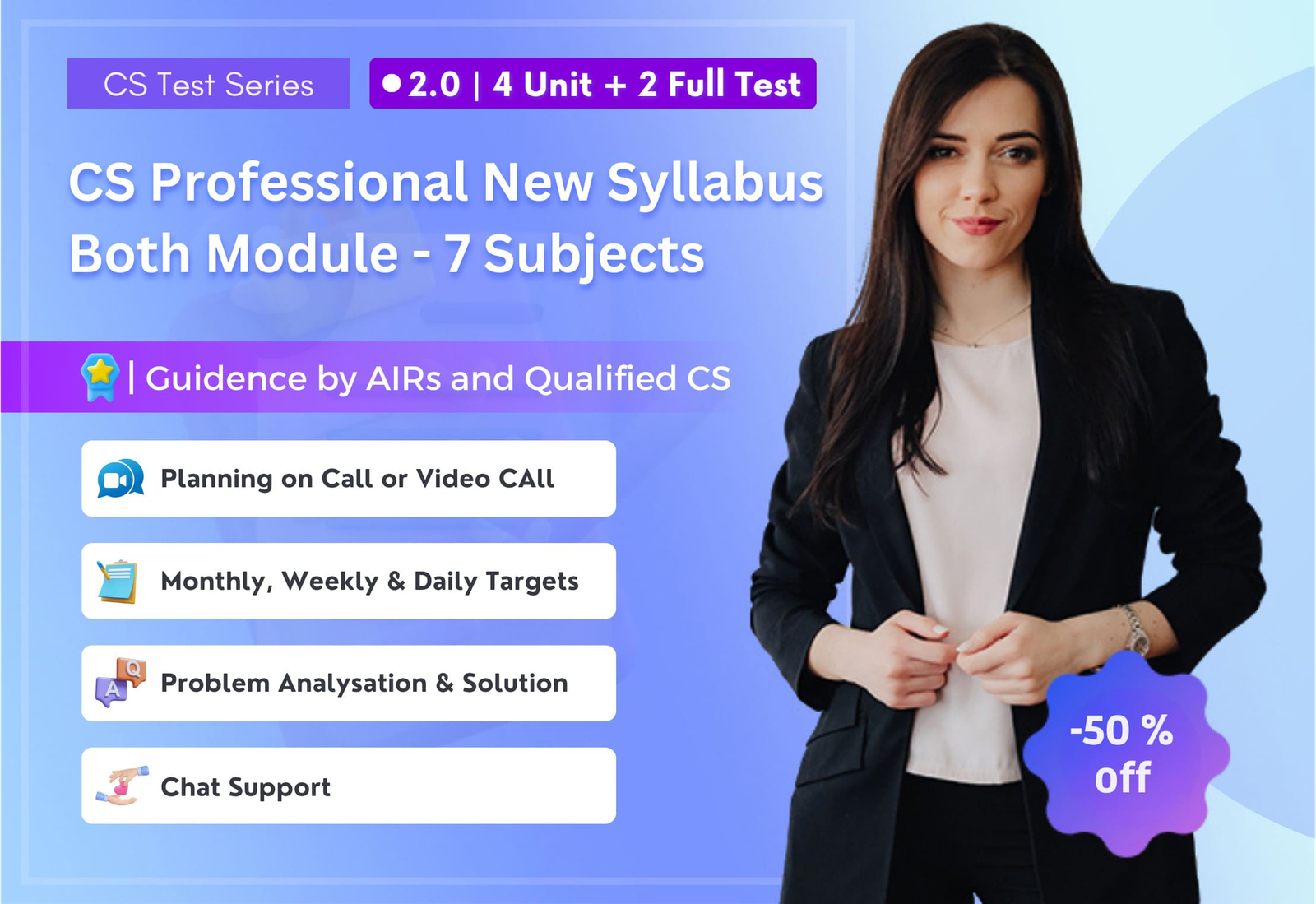 CS Professional New Syllabus Both Modules 2.0 (4 Unit + 2 Full Syllabus Test) NEW SYLLABUS
