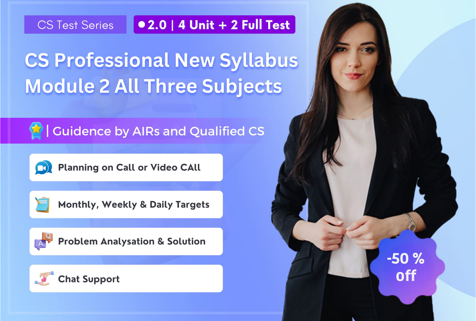 CS Professional New Syllabus Module 2 All Three Subjects 2.0 (4 Unit + 2 Full Syllabus Test) NEW SYLLABUS